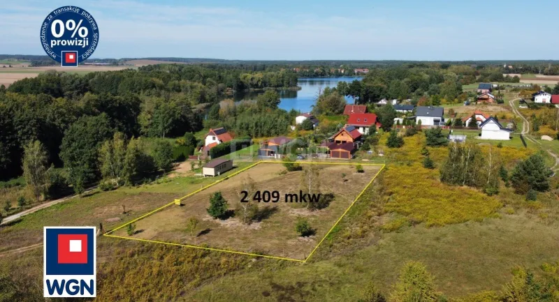 Grunt budowlany jednorodzinny na  sprzedaż Wysoka - Działka 2409 m2 , ok. 150 m od Jeziora Paklicko Małe, powiat międzyrzecki, obręb Wysoka.